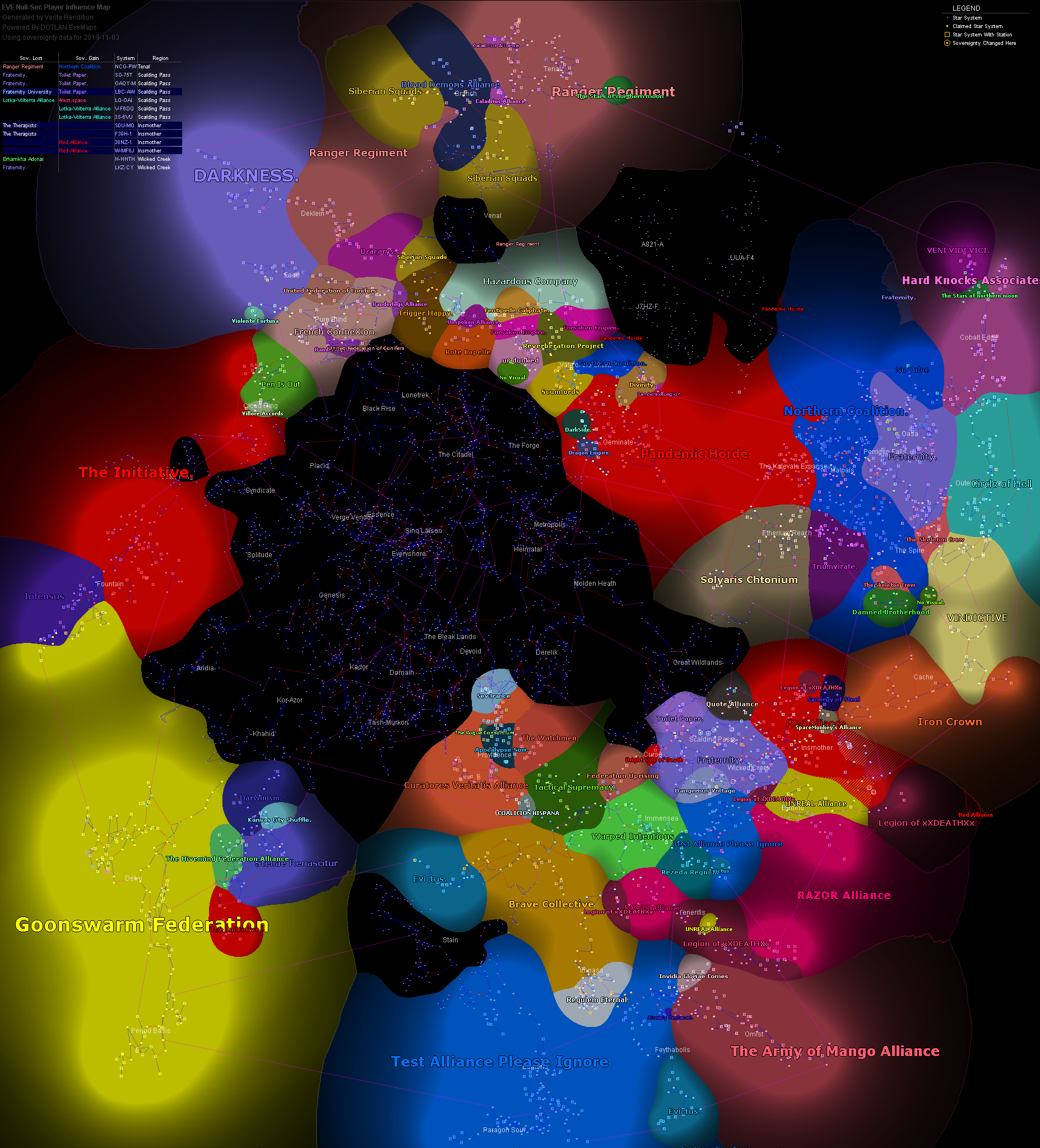 Most diverse Sov Map for a long time? : r/Eve